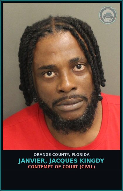 CCW arrest card for JANVIER, JACQUES KINGDY in Orange County: CONTEMPT OF COURT (CIVIL)