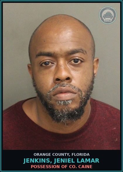 CCW arrest card for JENKINS, JENIEL LAMAR in Orange County: ALCOHOLIC BEVERAGES, OPEN CONTAINERS