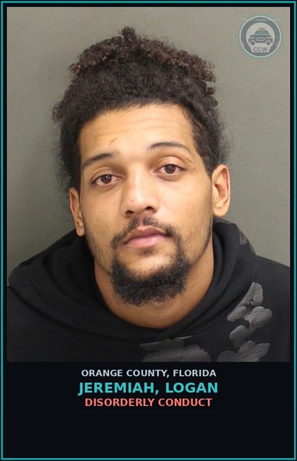 CCW arrest card for JEREMIAH, LOGAN in Orange County: DISORDERLY CONDUCT