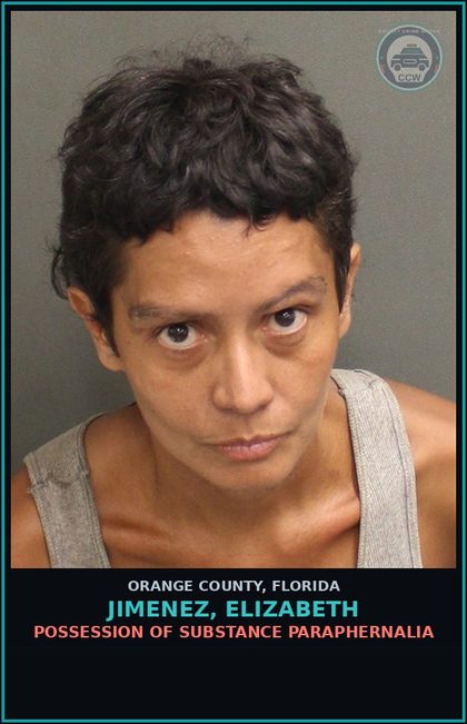 CCW arrest card for JIMENEZ, ELIZABETH in Orange County: POSSESSION OF DRUG PARAPHERNALIA