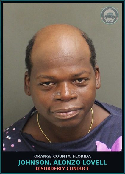CCW arrest card for JOHNSON, ALONZO LOVELL in Orange County: STATE MISDEMEANORS