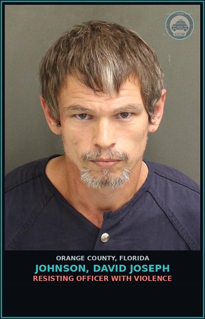 CCW arrest card for JOHNSON, DAVID JOSEPH in Orange County: RESISTING OFFICER WITH VIOLENCE