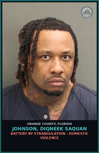 CCW arrest card for JOHNSON, DIQNEEK SAQUAN in Orange County: POSSESSION OF Canna > 20 GRAMS