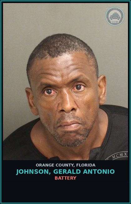 CCW arrest card for JOHNSON, GERALD ANTONIO in Orange County: STATE MISDEMEANORS
