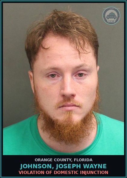 CCW arrest card for JOHNSON, JOSEPH WAYNE in Orange County: VIOLATION OF DOMESTIC INJUNCTION