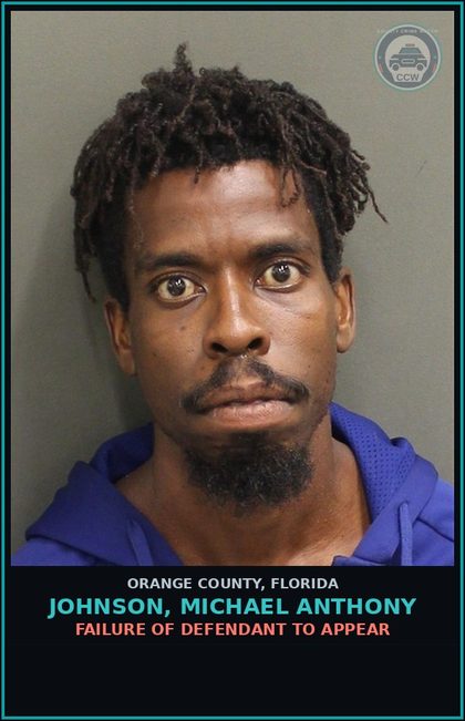 CCW arrest card for JOHNSON, MICHAEL ANTHONY in Orange County: FAILURE OF DEFENDANT TO APPEAR