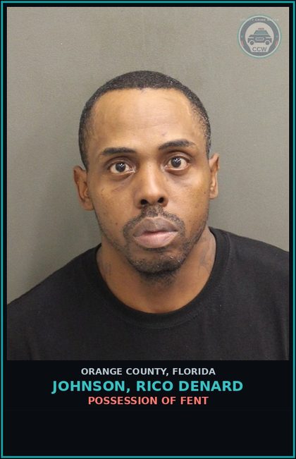 CCW arrest card for JOHNSON, RICO DENARD in Orange County: VIOLATION OF PROBATION