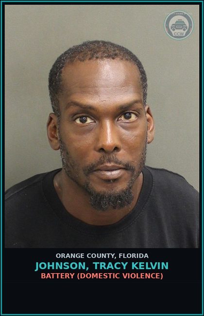 CCW arrest card for JOHNSON, TRACY KELVIN in Orange County: BATTERY (DOMESTIC VIOLENCE)