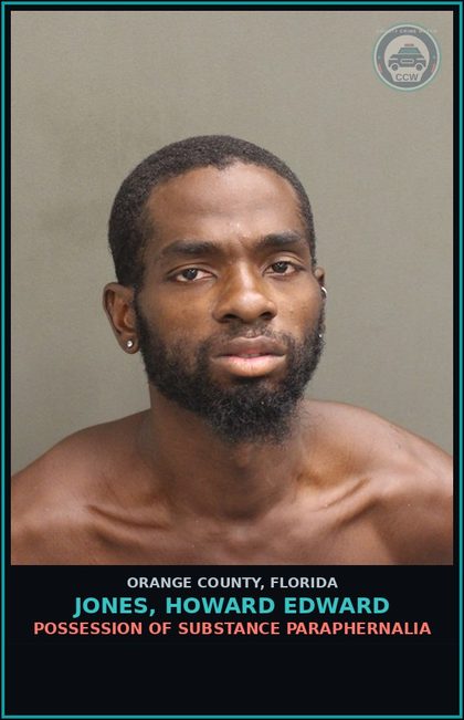 CCW arrest card for JONES, HOWARD EDWARD in Orange County: POSSESSION OF DRUG PARAPHERNALIA
