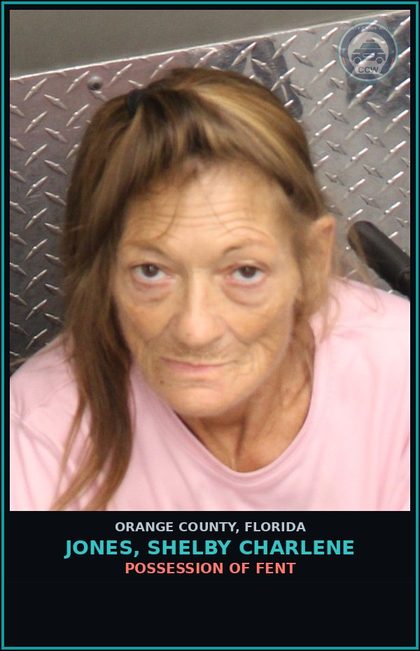 CCW arrest card for JONES, SHELBY CHARLENE in Orange County: POSSESSION OF Fent