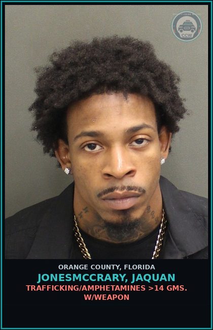 CCW arrest card for JONESMCCRARY, JAQUAN in Orange County: VIOLATION OF PROBATION
