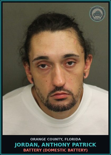 CCW arrest card for JORDAN, ANTHONY PATRICK in Orange County: BATTERY (DOMESTIC BATTERY)