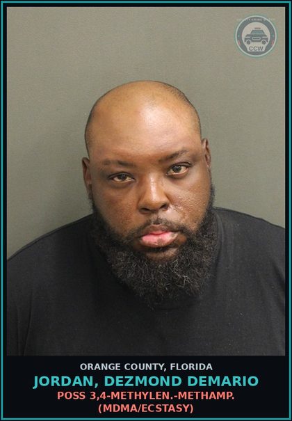 CCW arrest card for JORDAN, DEZMOND DEMARIO in Orange County: ALCOHOLIC BEVERAGES, OPEN CONTAINERS