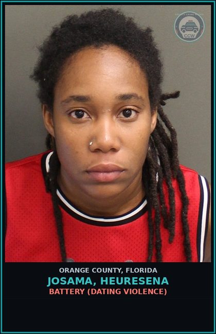CCW arrest card for JOSAMA, HEURESENA in Orange County: BATTERY (DATING VIOLENCE)