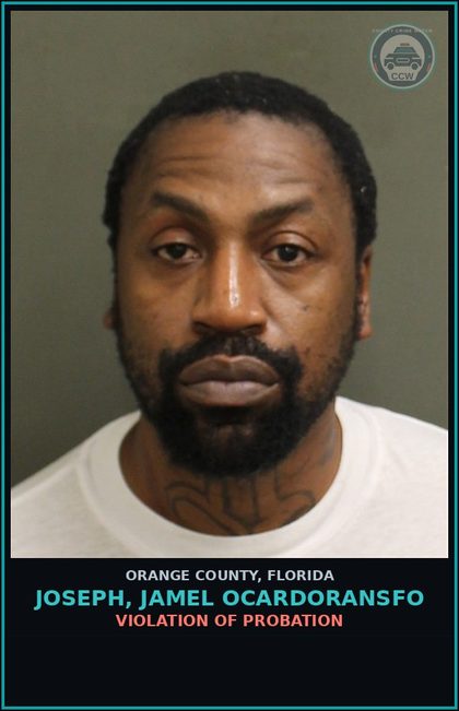 CCW arrest card for JOSEPH, JAMEL OCARDORANSFO in Orange County: VIOLATION OF PROBATION