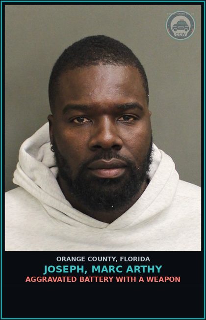 CCW arrest card for JOSEPH, MARC ARTHY in Orange County: AGGRAVATED BATTERY WITH A WEAPON