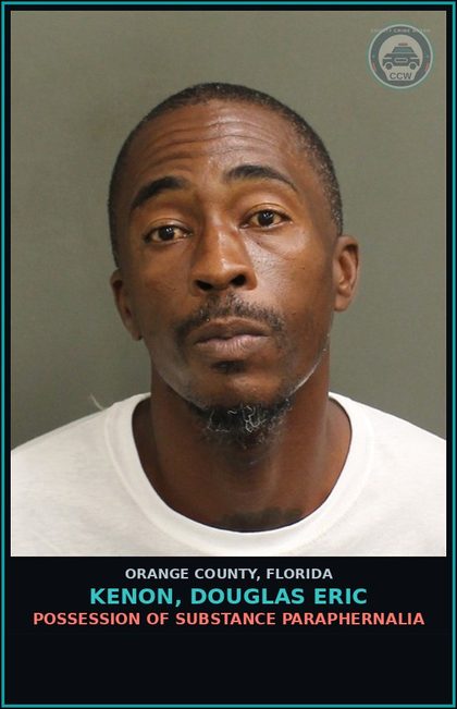 CCW arrest card for KENON, DOUGLAS ERIC in Orange County: POSSESSION OF DRUG PARAPHERNALIA
