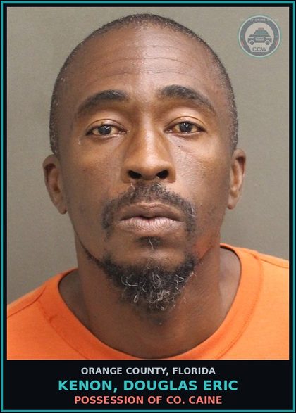CCW arrest card for KENON, DOUGLAS ERIC in Orange County: POSSESSION OF COCAINE