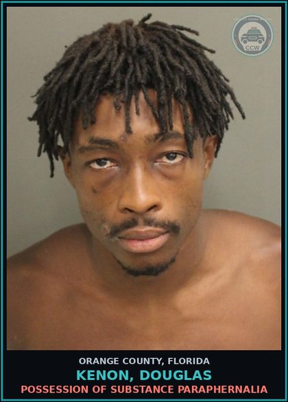 CCW arrest card for KENON, DOUGLAS in Orange County: POSSESSION OF DRUG PARAPHERNALIA