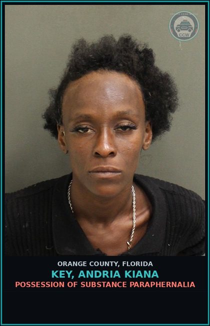 CCW arrest card for KEY, ANDRIA KIANA in Orange County: POSSESSION OF DRUG PARAPHERNALIA