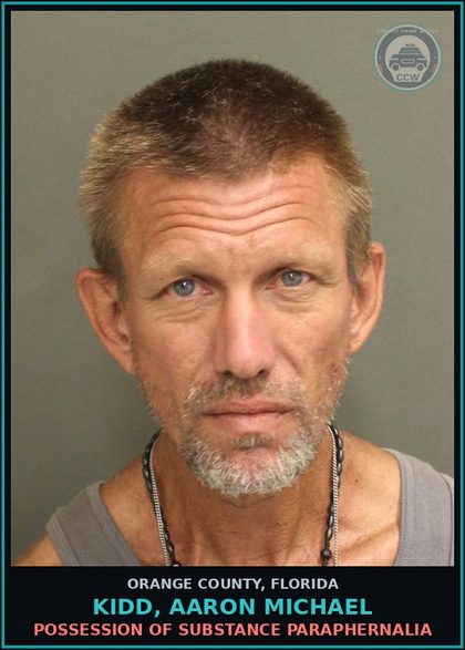 CCW arrest card for KIDD, AARON MICHAEL in Orange County: POSSESSION OF DRUG PARAPHERNALIA