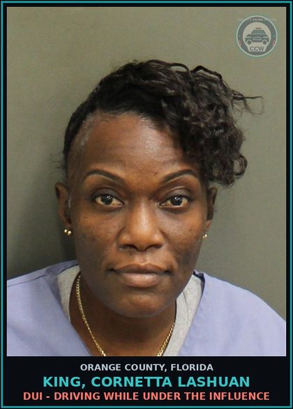 CCW arrest card for KING, CORNETTA LASHUAN in Orange County: RETURN PER COURT ORDER