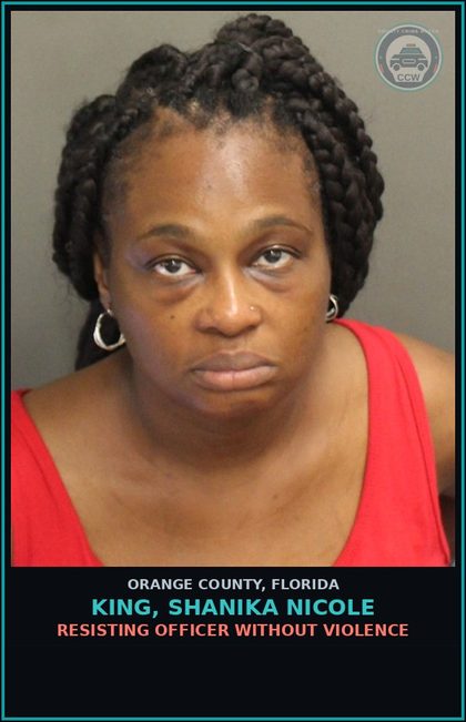 CCW arrest card for KING, SHANIKA NICOLE in Orange County: OUT-OF-COUNTY WARRANT-OUT-OF-COUNTY WARRANT