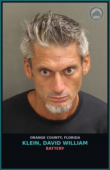 CCW arrest card for KLEIN, DAVID WILLIAM in Orange County: BATTERY