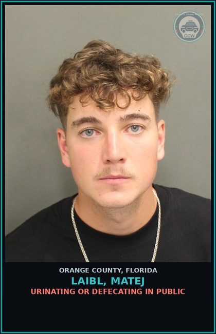 CCW arrest card for LAIBL, MATEJ in Orange County: URINATING OR DEFECATING IN PUBLIC