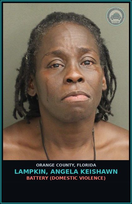 CCW arrest card for LAMPKIN, ANGELA KEISHAWN in Orange County: BATTERY (DOMESTIC VIOLENCE)