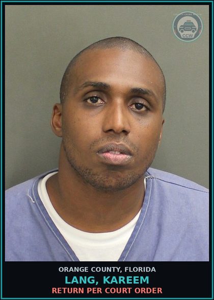 CCW arrest card for LANG, KAREEM in Orange County: RETURN PER COURT ORDER