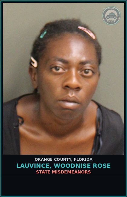 CCW arrest card for LAUVINCE, WOODNISE ROSE in Orange County: STATE MISDEMEANORS