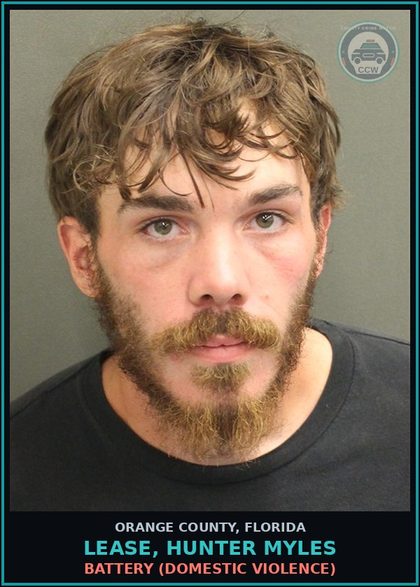 CCW arrest card for LEASE, HUNTER MYLES in Orange County: BATTERY (DOMESTIC VIOLENCE)