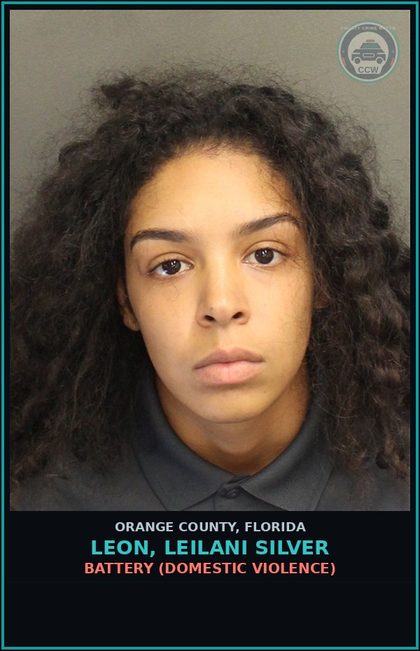 CCW arrest card for LEON, LEILANI SILVER in Orange County: BATTERY (DOMESTIC VIOLENCE)