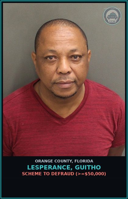 CCW arrest card for LESPERANCE, GUITHO in Orange County: CRIMINAL MISCHIEF (>=$1000)