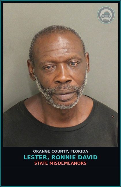 CCW arrest card for LESTER, RONNIE DAVID in Orange County: STATE MISDEMEANORS