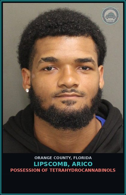 CCW arrest card for LIPSCOMB, ARICO in Orange County: RESISTING OFFICER WITHOUT VIOLENCE