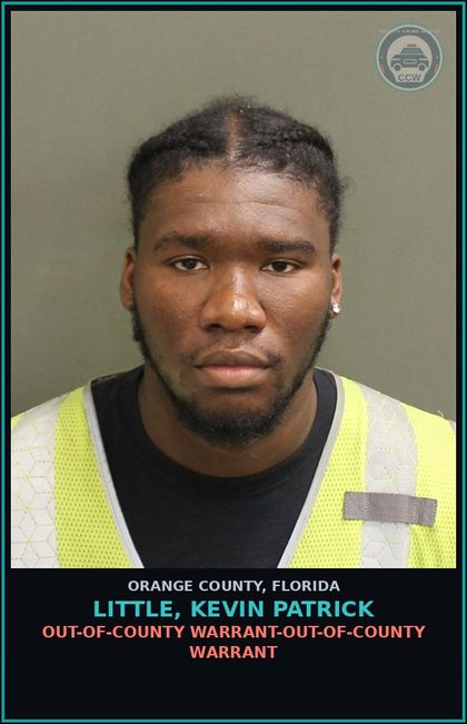 CCW arrest card for LITTLE, KEVIN PATRICK in Orange County: OUT-OF-COUNTY WARRANT-OUT-OF-COUNTY WARRANT
