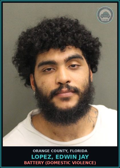 CCW arrest card for LOPEZ, EDWIN JAY in Orange County: BATTERY (DOMESTIC VIOLENCE)