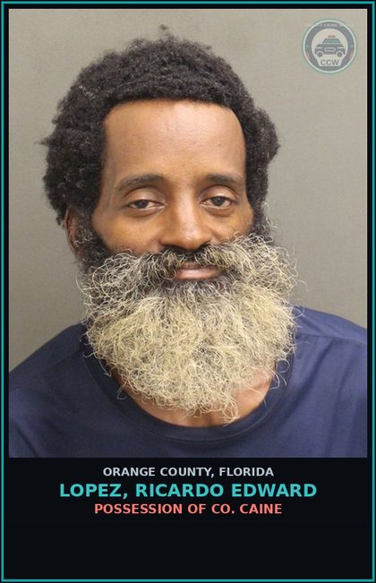 CCW arrest card for LOPEZ, RICARDO EDWARD in Orange County: POSSESSION OF COCAINE
