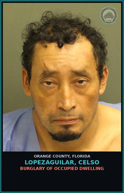 CCW arrest card for LOPEZAGUILAR, CELSO in Orange County: BURGLARY OF OCCUPIED DWELLING