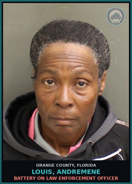 CCW arrest card for LOUIS, ANDREMENE in Orange County: BATTERY ON LAW ENFORCEMENT OFFICER