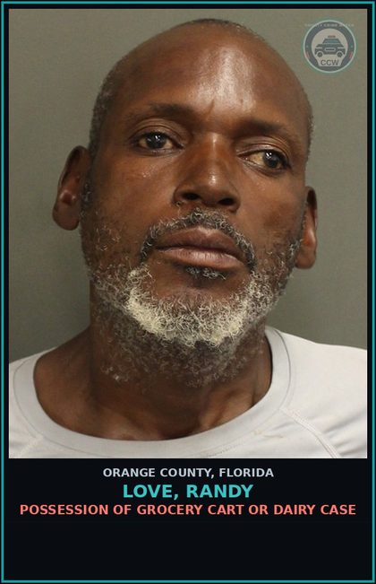CCW arrest card for LOVE, RANDY in Orange County: POSS. AND CONSUMPTION OF ALCOHOL PROHIB. IN PUBLIC PARKING LOTS, CERTAIN PRIVATE PLACES AND VEHICLES