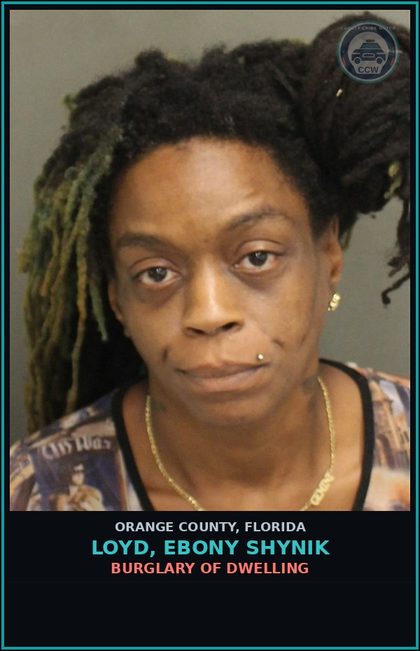 CCW arrest card for LOYD, EBONY SHYNIK in Orange County: POSS 3,4-METHYLEN.-METHAMP. (MDMA/ECSTASY)
