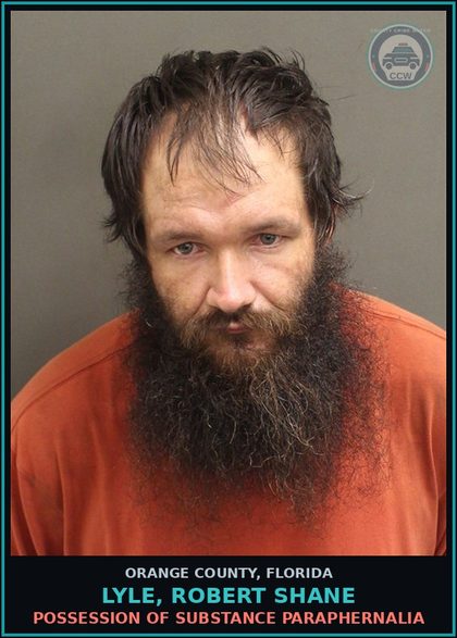 CCW arrest card for LYLE, ROBERT SHANE in Orange County: POSSESSION OF DRUG PARAPHERNALIA