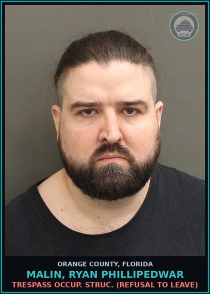 CCW arrest card for MALIN, RYAN PHILLIPEDWAR in Orange County: RETURN PER COURT ORDER
