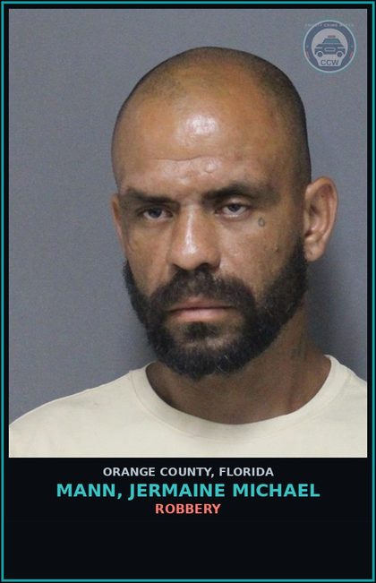 CCW arrest card for MANN, JERMAINE MICHAEL in Orange County: ROBBERY