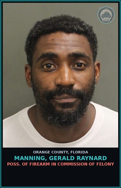 CCW arrest card for MANNING, GERALD RAYNARD in Orange County: TRAFFIC >=10,<200 GMS 3,4-METHYLE.-METH (MDMA)