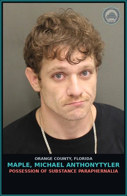CCW arrest card for MAPLE, MICHAEL ANTHONYTYLER in Orange County: POSSESSION OF DRUG PARAPHERNALIA