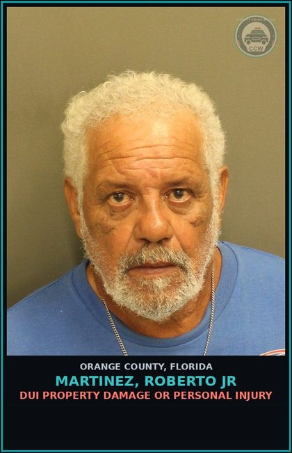 CCW arrest card for MARTINEZ, ROBERTO JR in Orange County: DUI PROPERTY DAMAGE OR PERSONAL INJURY